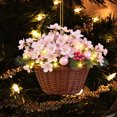thumbnail image 5 of Christmas Flower Basket Ornament, 2D Flat Hanging Decoration, Acrylic Pendant for Holiday Trees and Home Decor, 5 of 9