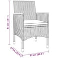 thumbnail image 7 of vidaXL Patio Dining Set 3 Piece Rattan Patio Conversation Set Poly Rattan, 7 of 7