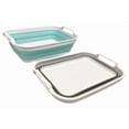 thumbnail image 2 of SAMMART Set of 2 7L (1.85 Gallons) Collapsible Tub - Foldable Dishpan - Portable Washing Basin - Space Saving Plastic Sink Tub, Outdoor Kitchen Storage Tray, 2 of 7