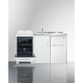 thumbnail image 2 of All-in-one combination kitchenette with refrigerator-freezer, sink, storage cabinet, and coil range, 2 of 5
