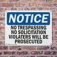 thumbnail image 4 of (2 Pack) No Trespassing No Solicitation Violators OSHA Notice Sign 18 Inch X 12 Inch Plastic Sign, Weather Resistant, UV Protected for Workplace, Business, and Construction Site, Made, 4 of 8
