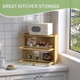 thumbnail image 6 of Black Corner Bread Box Large Bamboo Wooden Kitchen Countertop Storage Container with Window Bread Holder Farmhouse Style, 6 of 14