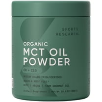 Sports Research® Unflavored Organic MCT Oil Powder Keto & Vegan MCTs C8 C10 Non-GMO & Gluten Free (30 servings) - 10.6oz