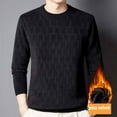 thumbnail image 4 of Men's Fleece-lined Round Neck Base Layer Sweater with Jacquard Pattern, 4 of 5