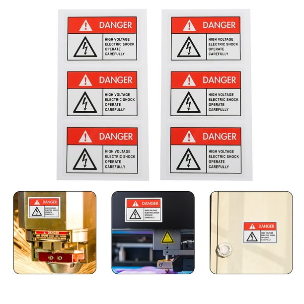 Raindrops 6Ud Stickers De Precaución Por Descargas Eléctricas Con Adhesión Fuerte Para Uso En Equipos