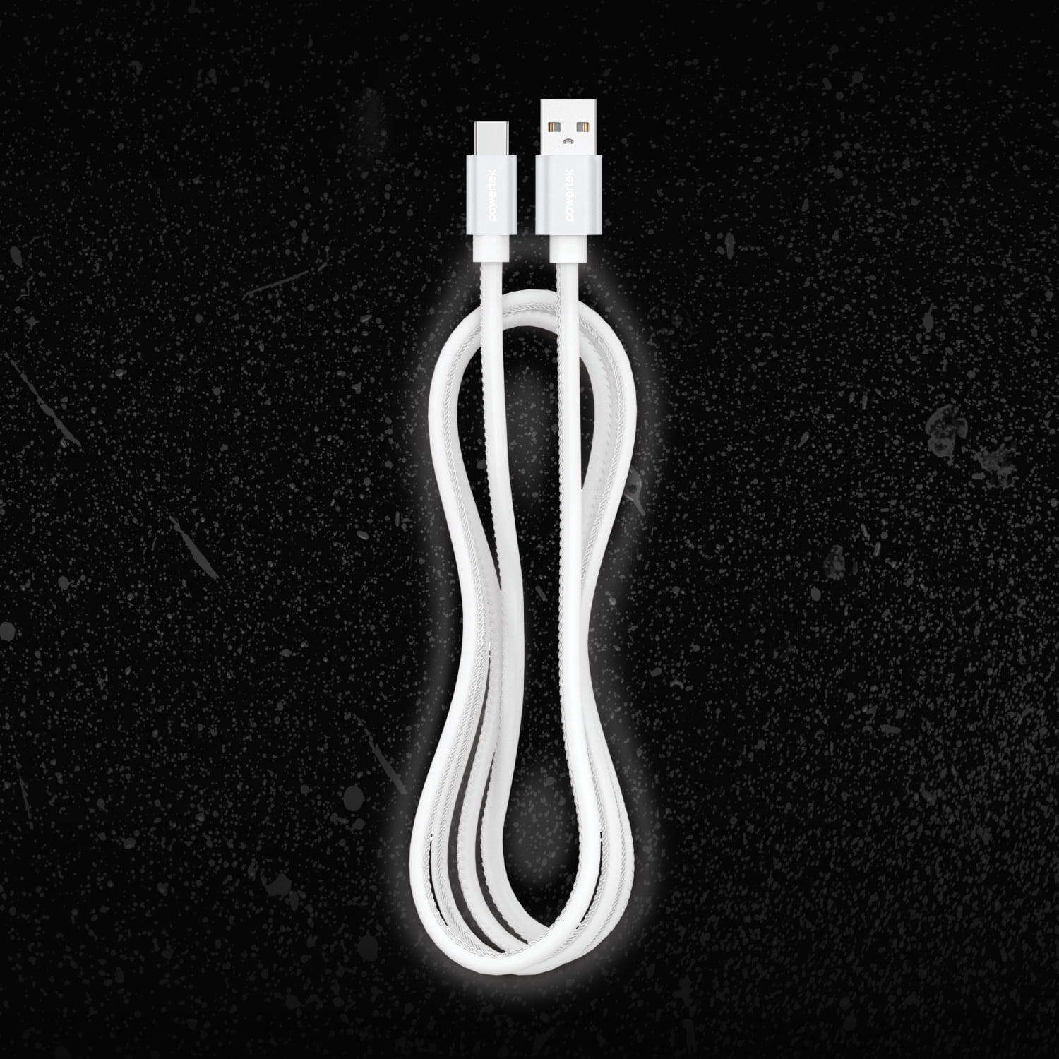 Liquipel Powertek Glow in the Dark USB-A to USB-C - White