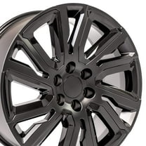 OE Wheels CV39 22 Inch Rim Fits Sierra 1500 Style 6x139.7 22x9 Satin Black with Gloss Black Insert - Hollander 5901 (1)