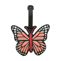 Unique Bargains 1 Pc Butterfly Luggage Tag for Travelling Pink Soft Rubber