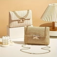 thumbnail image 5 of Yvsxxv Khaki Rattan Woven Small Messenger Shoulder Bag, Summer Beach Use, 1 Pc, 5 of 7