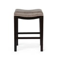 thumbnail image 6 of Jordon Backless 26" Fabric Counter Stools, Set of 2, Gray, Dark Brown, 6 of 8
