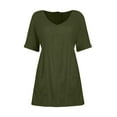 thumbnail image 5 of New Short Sleeve V-neck Solid Color Pocket Dress Short Sleeve V-neck Dress, 5 of 7