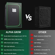 ALPHAGROW 4 x 4 ft Grow Tent Kit with 100 W LED Light, 4 in Inline Fan, Carbon Filter and 8 ft Ducting