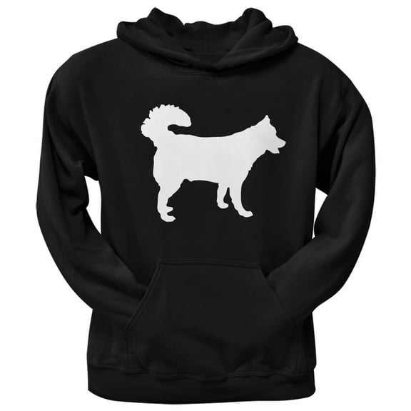 Alaskan Husky Silhouette Black Adult Hoodie