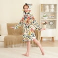 thumbnail image 4 of FORMRS Niños Bathrobe Unisex Hooded Robe Soft Plush Pajamas Sleepwear, Size 10-12T, Beige Floral, 4 of 7