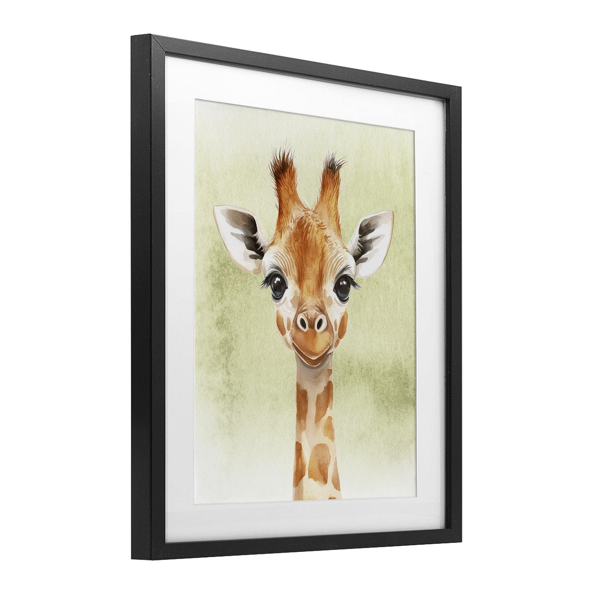 Stupell Industries Jungle Friends Baby Giraffe Black Framed Print Under Glass, design by Christine Simpson Art