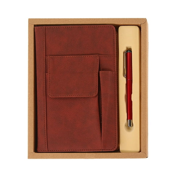 Harpily Leather Book Cover A5 Book Sleeve Brown Reusable Book Protector Paperbacks Notebook with Extra Sleeve Pen Pockets for Book Lovers Classmate Gifts One Size Multi-Color
