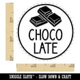 thumbnail image 2 of Chocolate Text with Image Flavor Scent Self-Inking Rubber Stamp Ink Stamper - Sky Blue Ink - Small 3/4 Inch, 2 of 7