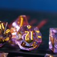 thumbnail image 4 of Cusdie Sharp Edges DND Dice, Liquid Core Quicksand Dice, 7 PCs D&D Dice, Handcrafted Polyhedral Dice Set, for TTRPG Role Playing Game Pathfinder, 4 of 5