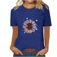 thumbnail image 1 of Tops Cortos para Mujeres Día de la Independencia Patriótica Impreso Cuello Redondo, Camiseta de Manga Corta Casual para la Primavera, Verano Y Fiesta, 1 of 4