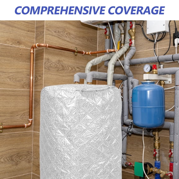 Amosfun Heavy Duty Plated Silver Water Heater Cover with Windproof Strap and Scratch Resistance