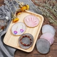 thumbnail image 3 of 6pcs Nail Art Palette Nail Art Polish Mixing Palette 3 Color Gel Display Board Golden Edge Resin Manicure Display Gel Color Drawing Display for Nail Salon Home Use, 3 of 7