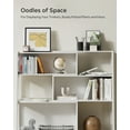 thumbnail image 3 of Joyyskill Extendable Corner Bookshelf Set of 2, 4 Tier L-Shaped Wooden Display Bookcase with Curved Edges for Home Office, Living Room, White, 3 of 5