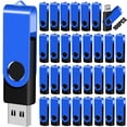 thumbnail image 1 of Unidad flash EASTBULL USB de 2 GB, paquete de 100 con cordones, azul, 1 of 7