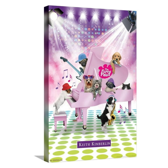 Keith Kimberlin - Puppies and Kittens Band Canvas Wall Poster, 14.725" x 22.375"