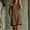 Coffee, variant on Women's Cotton Sleeveless Shift Dress Casual V Neck Contrast Trim Mini Dress with Pockets Beach Vacation Sundresses