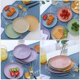 thumbnail image 3 of Xiao Hua Plato circular para aperitivos de 6 piezas, plato pequeño multiusos, bandeja para postres de frutas de paja de trigo, 3 of 5