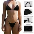 thumbnail image 6 of SEARCHI Sexy Women Bikini Split Swimsuit Push- Bra Bikini Set Two Piece Swim Suit Solid Color Beachwear Bathing Set, 6 of 7