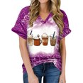 thumbnail image 1 of Tops de Mujer Camiseta Casual Con Cuello en V Camiseta Con Estampado de Festival Camiseta de Manga Corta Odeerbi ODB182756, 1 of 6