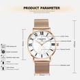 thumbnail image 7 of 2022 Roman Numerals Luxury Women's Watches With Rosegold Steel Band Classic Ladies Wristwatches Fashion Accessories For Women - Couple Watches, 7 of 7