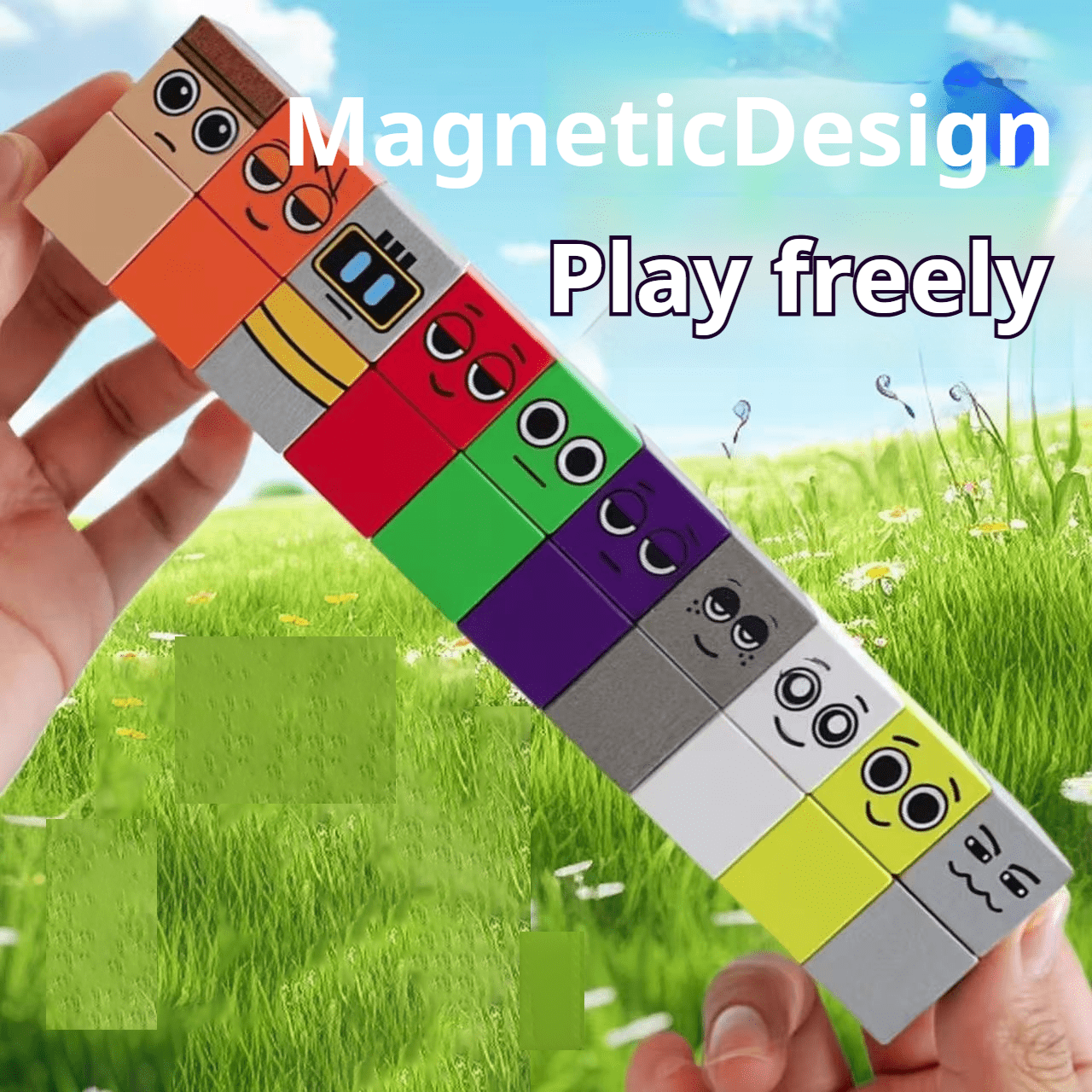 Music Box Magnetic Building Block Toy 2-in-1 Full Set with 40 Characters, 92 Pieces