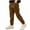 Coffee, variant on LpwkSSA Children's Sweatpants Elastic Waistband with Pockets Solid Color Ankle Cuffs Mid Size Fashion Casual Pants Brown 3 Years