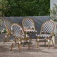 thumbnail image 2 of Christopher Knight Home Louna Outdoor French Bistro Chair (Set of 4) by  Blue + White + Bamboo Print Finish, 2 of 5