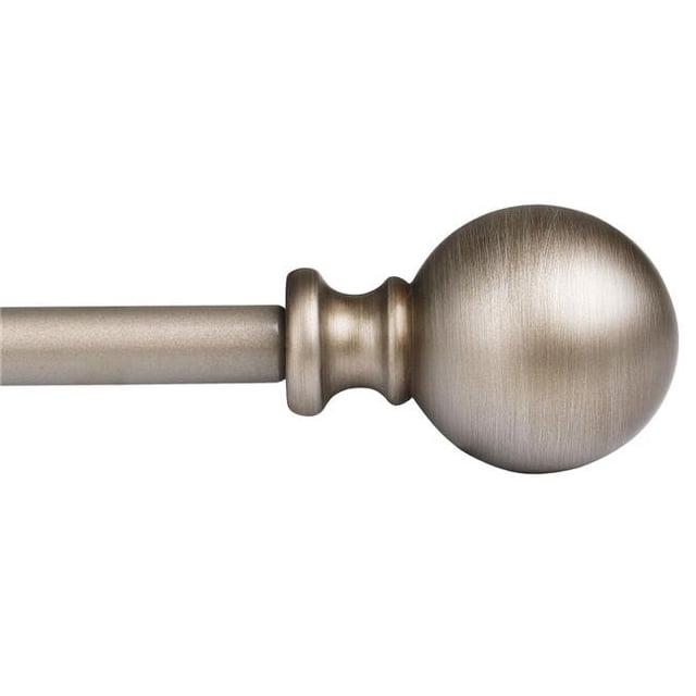 Utopia Alley D38SN Tringle à Rideau Réglable 86-120 Po avec Embouts Ronds - Nickel Satiné