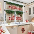 thumbnail image 7 of Christmas Kitchen Window Curtains and Valances Set 36 Inch Vintage Berry Spruce Branch Short Tier Curtains, Winter Small Kitchen Decor, 7 of 7