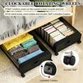 thumbnail image 3 of TAIMASI 2-Pack Under Bed Storage with Wheels, Under the Bed Storage Containers with Clear Lids & Label, Underbed Storage Bins for Clothes, Shoes - Black, 3 of 8