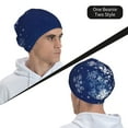thumbnail image 6 of Xecao Christmas Blue Print Knit Hat,Winter Beanie for Men Women, Beanie Soft Warm Ski Stocking Cuffed Cap, 6 of 7