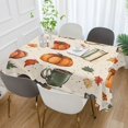 thumbnail image 2 of Yayeee Tablecloths 54" x 54" Rectangle Wrinkle Resistant Party Table Cover, Beige Fall Coffee, 2 of 8