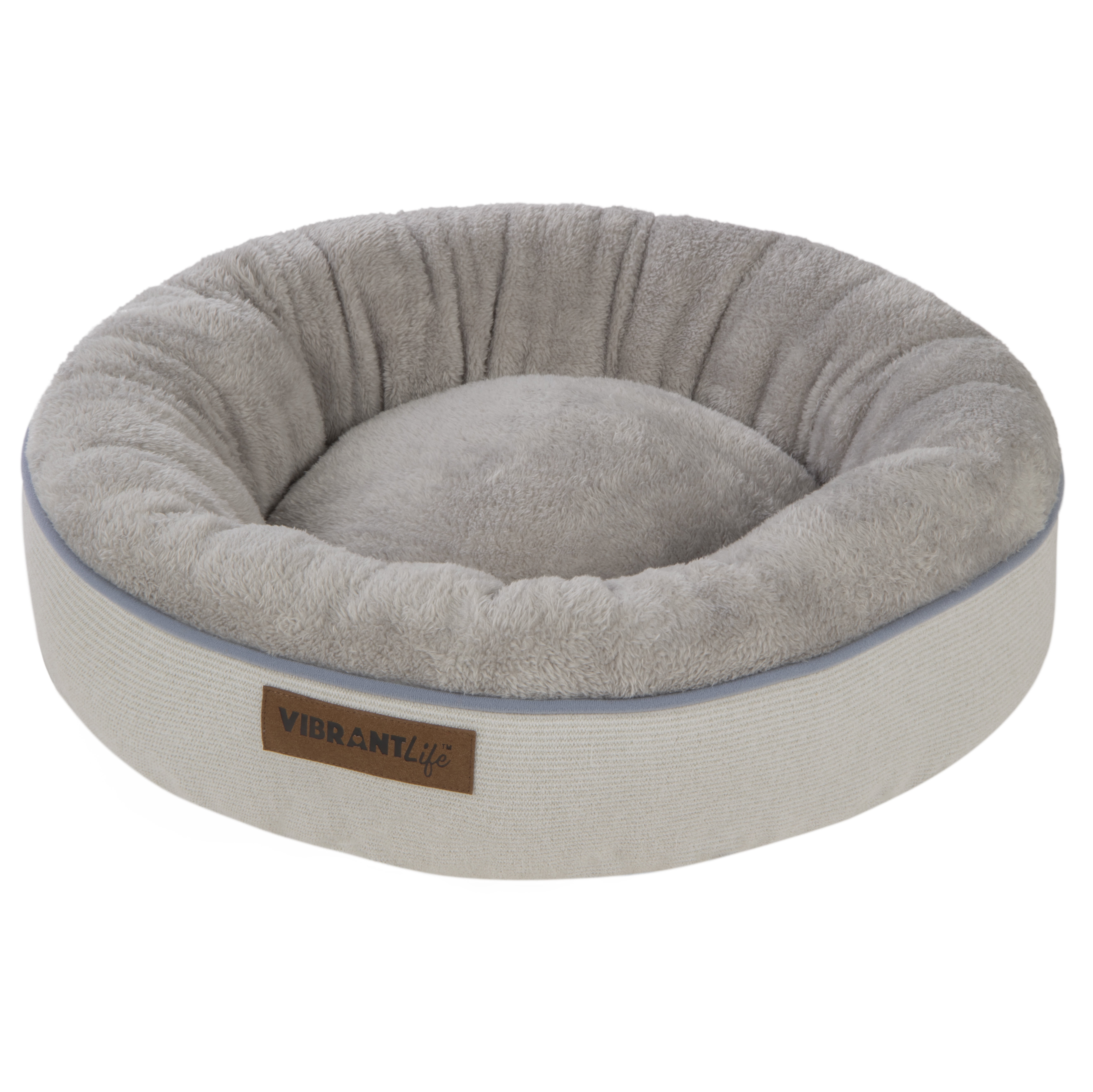 Vibrant Life Round Dreamer Mattress Edition Dog Bed, Small, 22"x22", Up to 35lbs