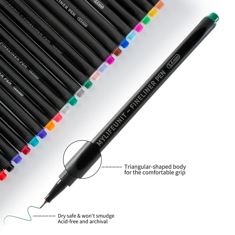 MyLifeUNIT: Fineliner Color Pen Set, 0.4mm Colored Fine Liner Sketch  Drawing Pen, Pack of 10 Assorted Colors
