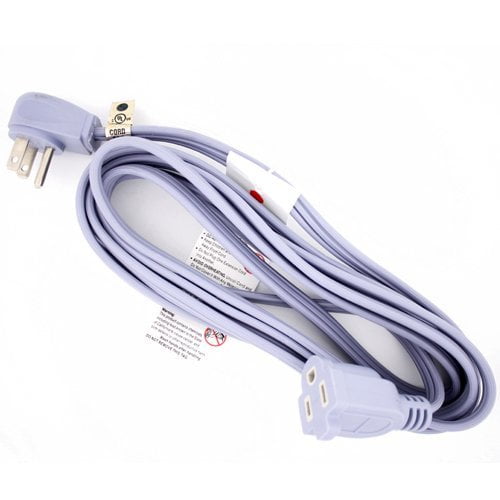 Wideskall® 9 FT Heavy Duty Appliance 3 Prong Angle Plug UL Listed Indoor Extension Cord (Grey