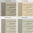 thumbnail image 7 of SICOTAS 56.4"W Farmhouse 6 Drawer Double Dresser Set of 2, Long Chest of Drawers with Brass-tone Handles & Rolling Wheels, Wooden Dresser Storage Cabinet for Bedroom Living Room, White Oak, 7 of 7