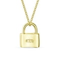 thumbnail image 2 of Bling Jewelry Womens X - Monogram Lock Pendant Charm Lovers Padlock Necklace Gold Plated 16 Inch, 2 of 4