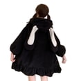 thumbnail image 4 of Becaristey Soft And Breathable Rabbit Ear Hoodie Made With Lamb Wool Fashionable And Cute Skin Friendly black L, 4 of 6