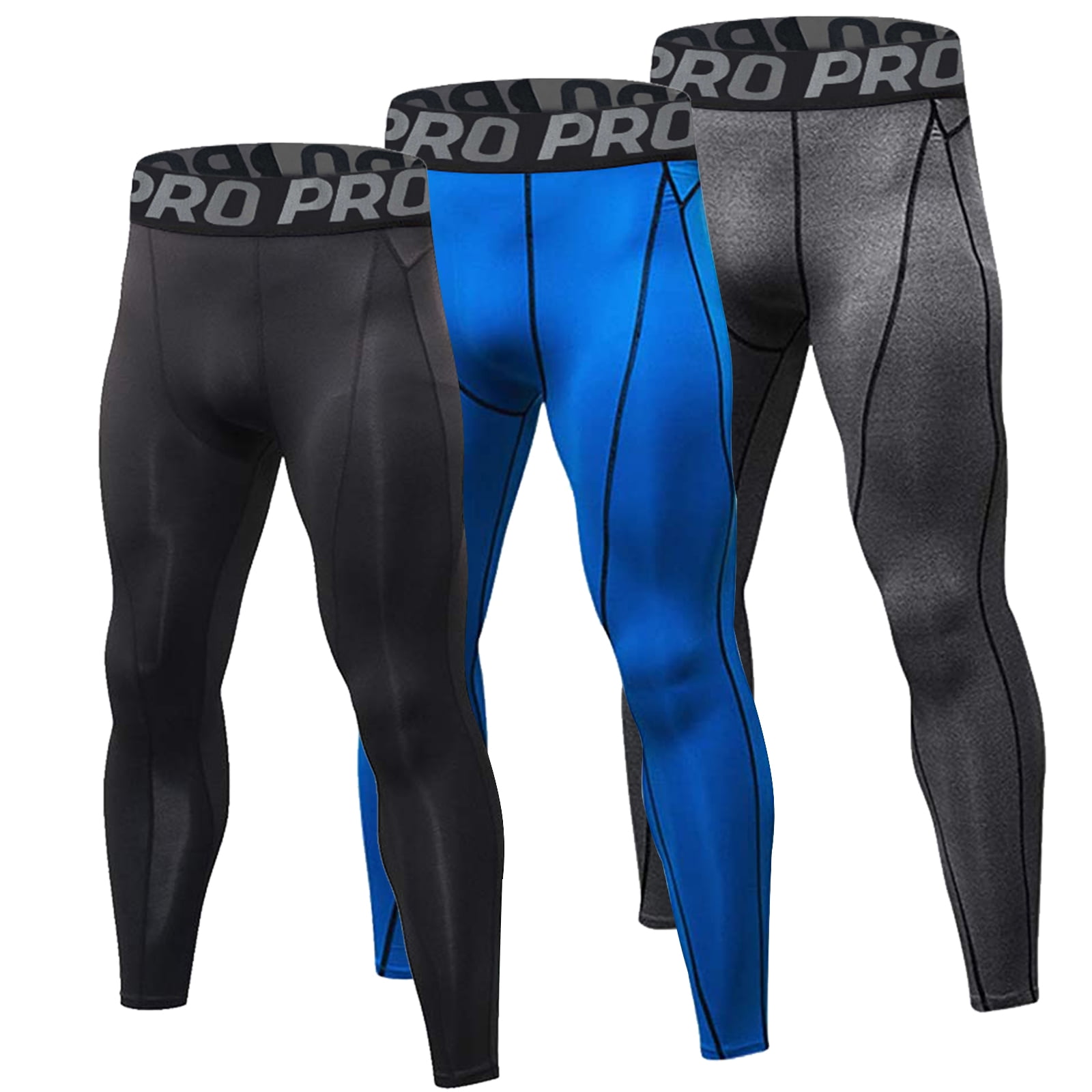 Mens Compression Pants Workout Gym Running Cycling Training Base Layers Tights 
