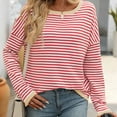 thumbnail image 5 of Qepwscx Women's Knit Tops Baggy Sweaters Top Long Sleeve Chunky Knit Pullover Tops Fashion Clothes Stripe Crew Neck Knitted Jumperes Tops 2025 Winter Shirts Loose Fits Outerwear, 5 of 6