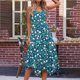 thumbnail image 4 of Vestido de Verano para Mujeres sin Mangas Cuello Redondo Impreso Vestido Casual de Bolsillo con Doblado Irregular, Vestido de Poliéster Ligero para la Primavera Y el Verano de Uso Diario, Vacaciones, 4 of 9